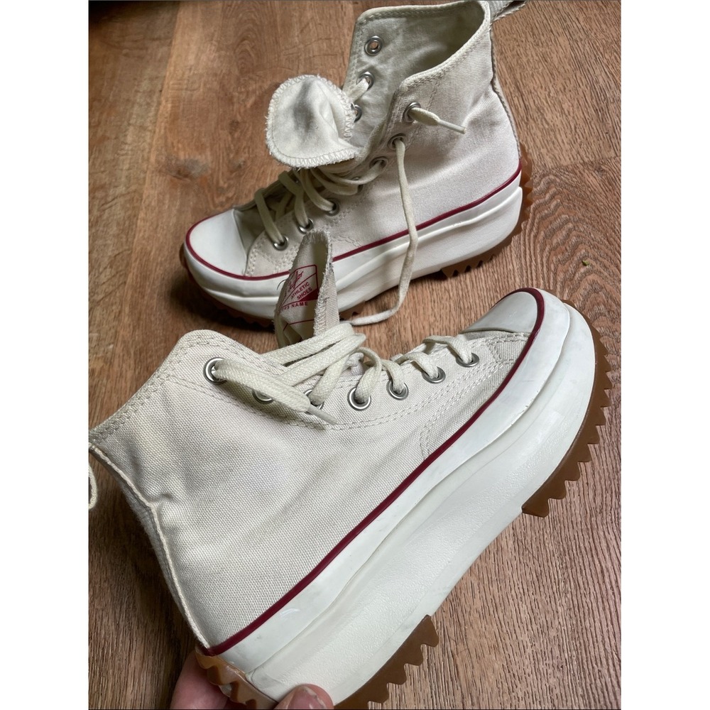 Converse Run Star Hike High Top Platform Sneakers Parchment Cream 166799C - Picture 3 of 16